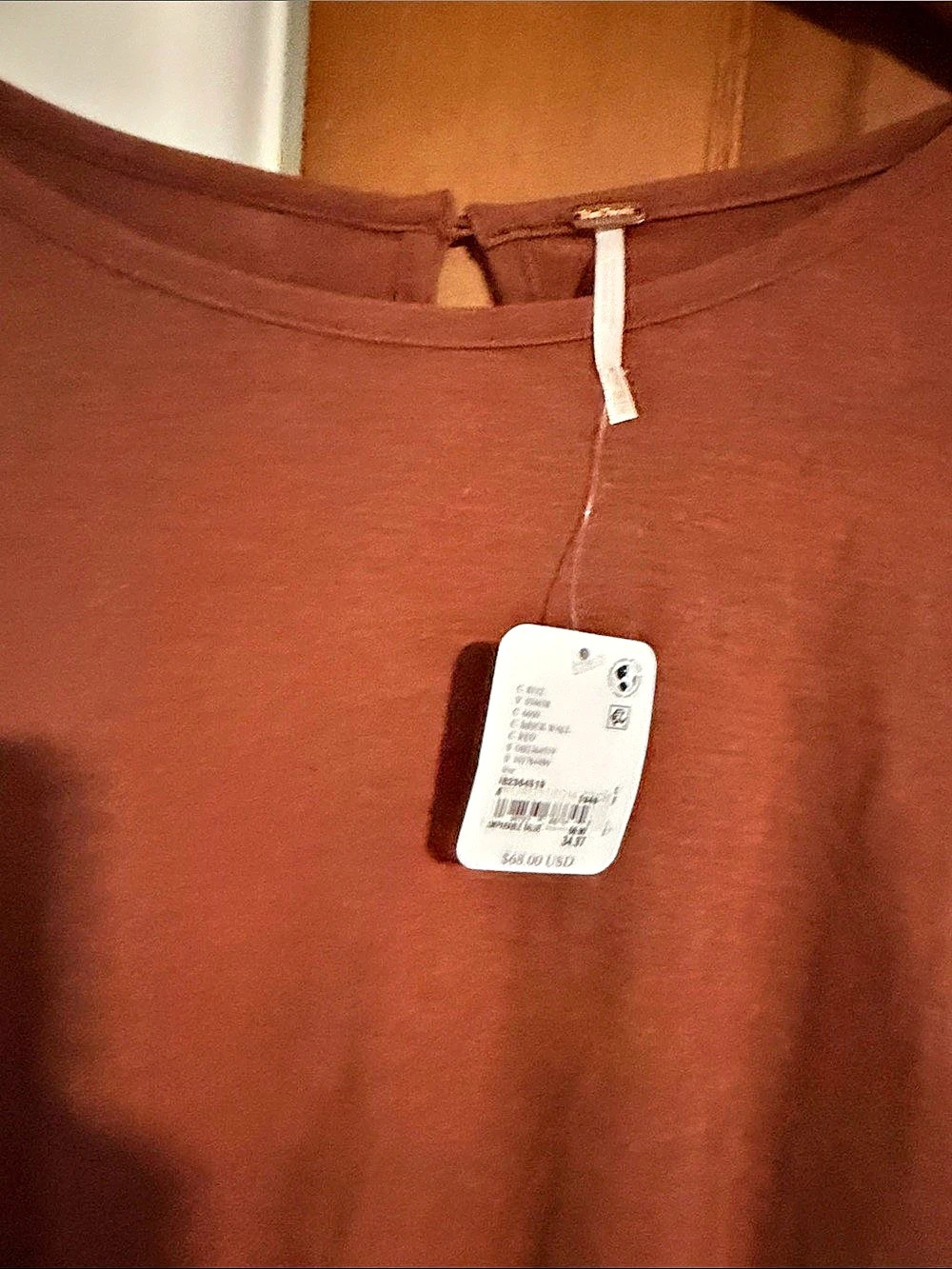 Free People Long Sleeve Rust/Brown Medium NWT - Picture 3 of 5
